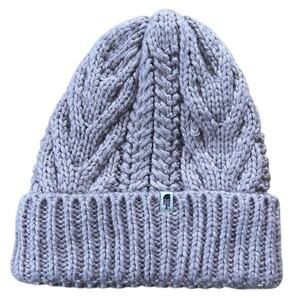 The North Face Beanie Womens One Size Pink Knit Cable Cuffed Logo Winter